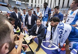 Sergio García, durante un tiempo muerto en el Amenabar Arena.
