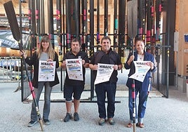 Mazizior, Mitxelena, Nogueira y Gartzia en las nuevas instalaciones de Hibaika