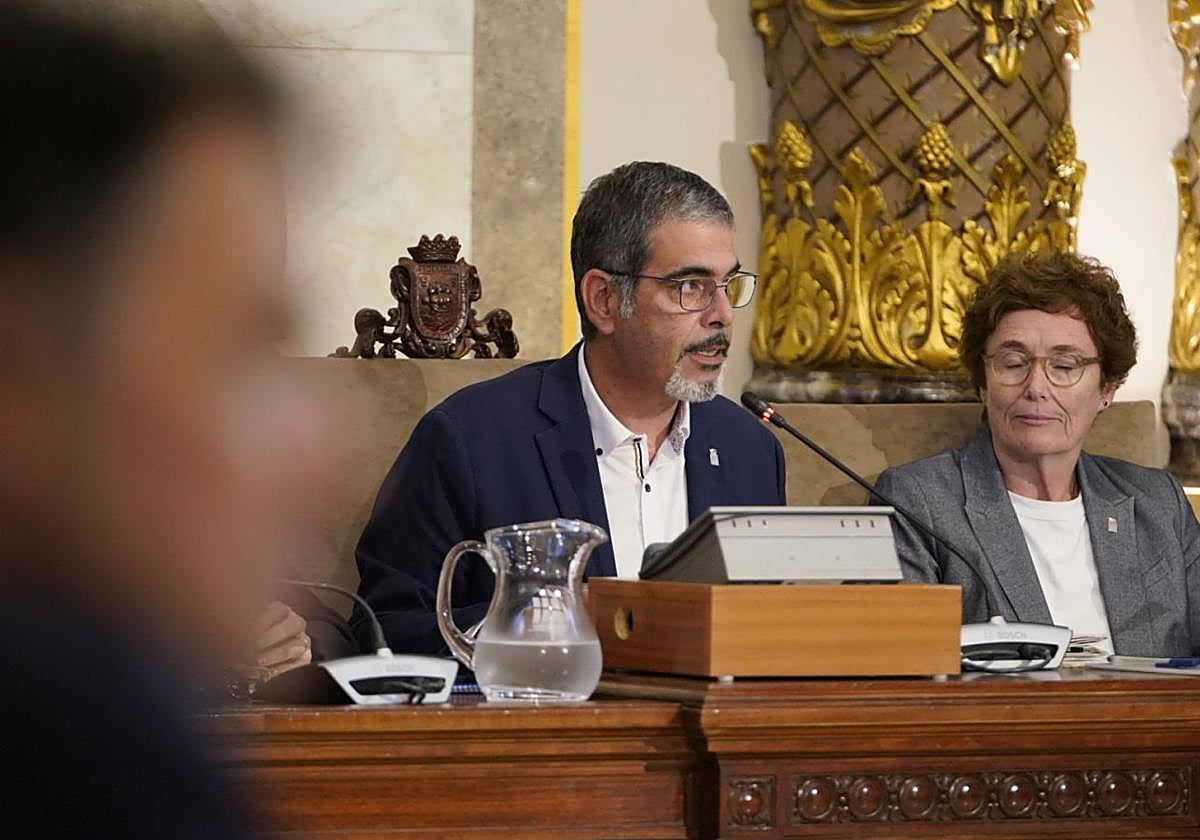 Eneko Goia, durante su intervención este jueves en el Pleno de Política General de Donostia.