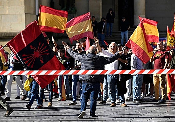 Concentración de Falange el pasado domingo en Vitoria.