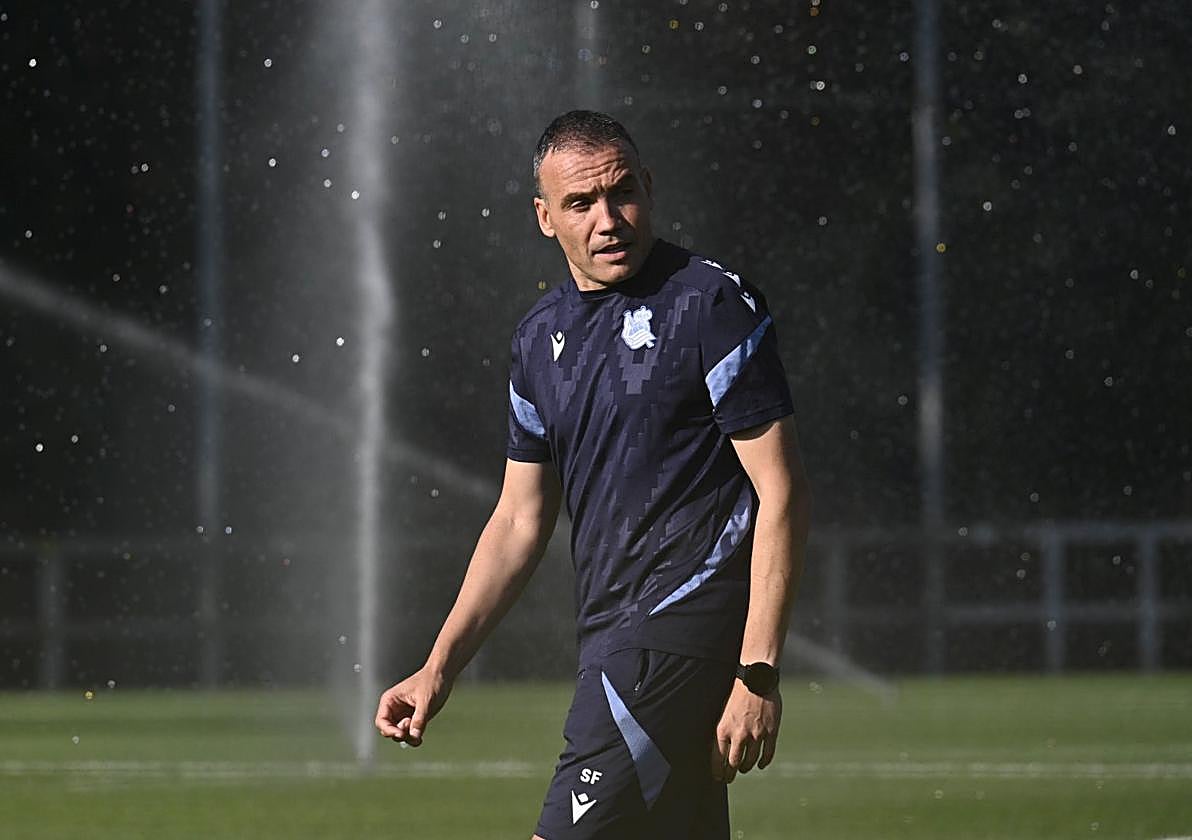 Sergio Francisco, durante la sesión de este viernes en Zubieta