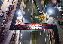 La nueva pasarela ciclista y peatonal que une Irure con Villabona.