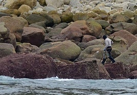 Inspección en una zona protegida de percebes entre Donostia y Orio.