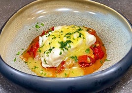 Receta de bacalao confitado con pimientos y pilpil