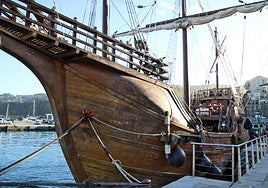 La réplica de la Nao Santa Maria está en el puerto de Getaria