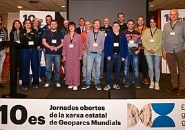Representantes de los geoparques que han formado la nueva asociación estatal, en su presentación.