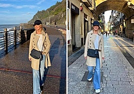 Emma García disfruta de las olas, y las evita, en uno de sus rincones favoritos de San Sebastián