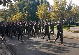 Desfile para celebrar el 490 aniversario del regimiento Tercio Viejo de Sicilia nº 67.