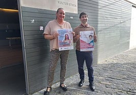 Lupe Queiruga Gazteria eta Hezkuntza zinegotzia eta Isaac Palencia Aldundiko Gazteria zuzendaria.