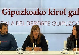 Goizane Álvarez, en la rueda de prensa de este miércoles durante la presentación de la gala del deporte guipuzcoano.