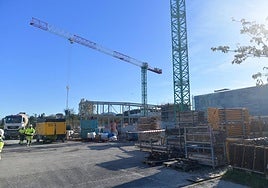 Trabajos en el edificio de protonterapia de Donostia.