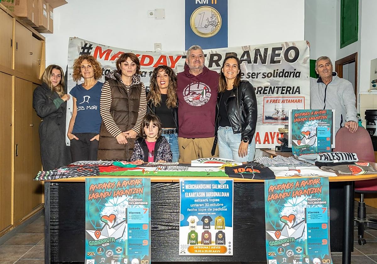 Listos.Los vecinos de Gabierrota tienen todo preparado para la Behobia-San Sebastián.