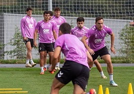Bautista, en el entrenamiento de este viernes.