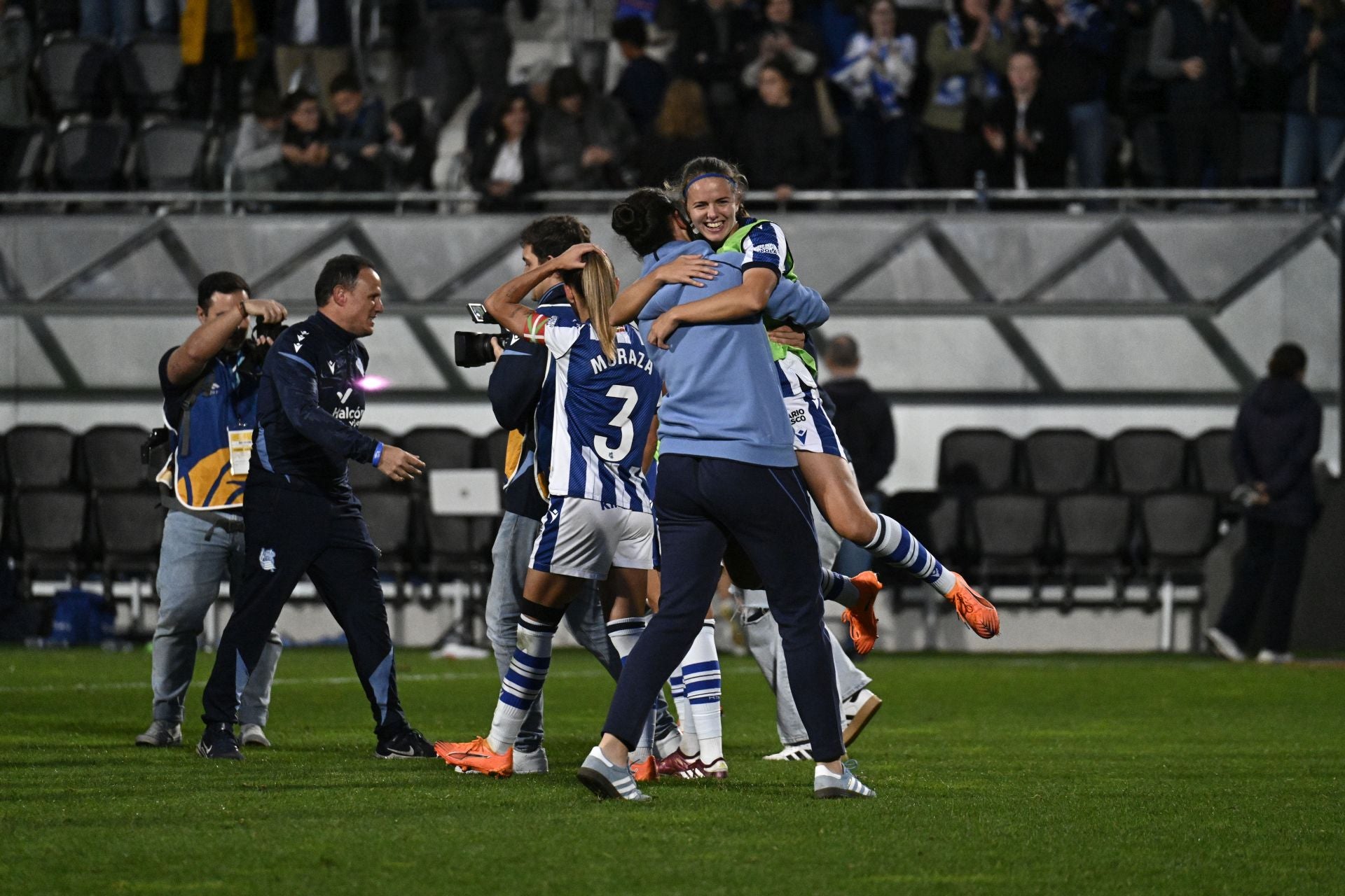 La celebración de la victoria ante el Barça, en imágenes