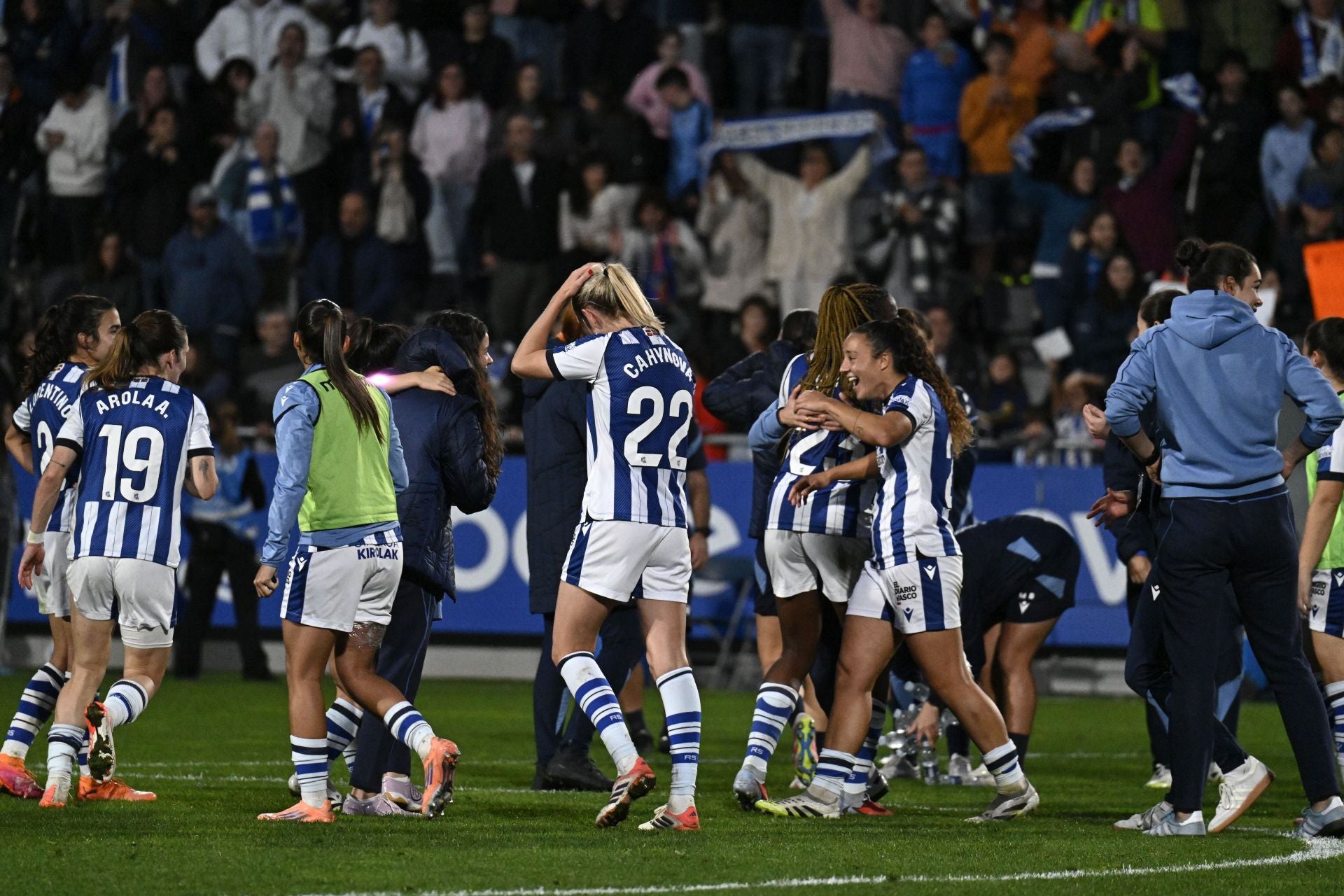 La celebración de la victoria ante el Barça, en imágenes