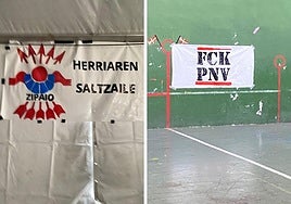 Pintada en el frontón de Legorreta.