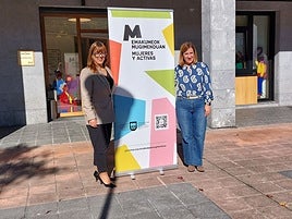 La diputada de Cultura y Deportes, Goizane Álvarez, y la alcaldesa Cristina Laborda.