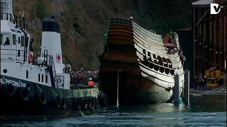 El momento más delicado de la maniobra de la nao San Juan