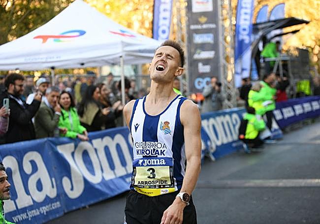 Iraitz Arrospide a su llegada en tercera posición.