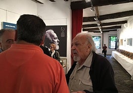 Antonio Oteiza en Etxebeltz, en 2019, durante los actos de homenaje de la Fundación Antonio Oteiza.