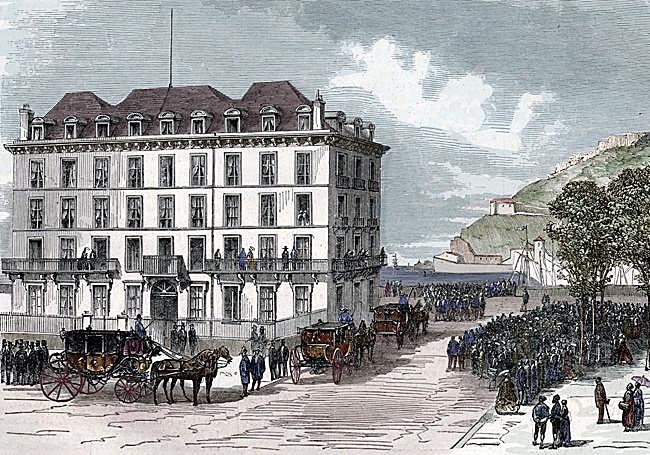 1868. Partida al exilio de la reina Isabel II.