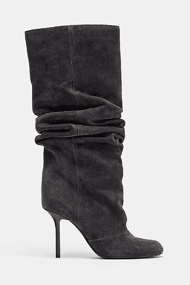 Botas grises de tacón fino