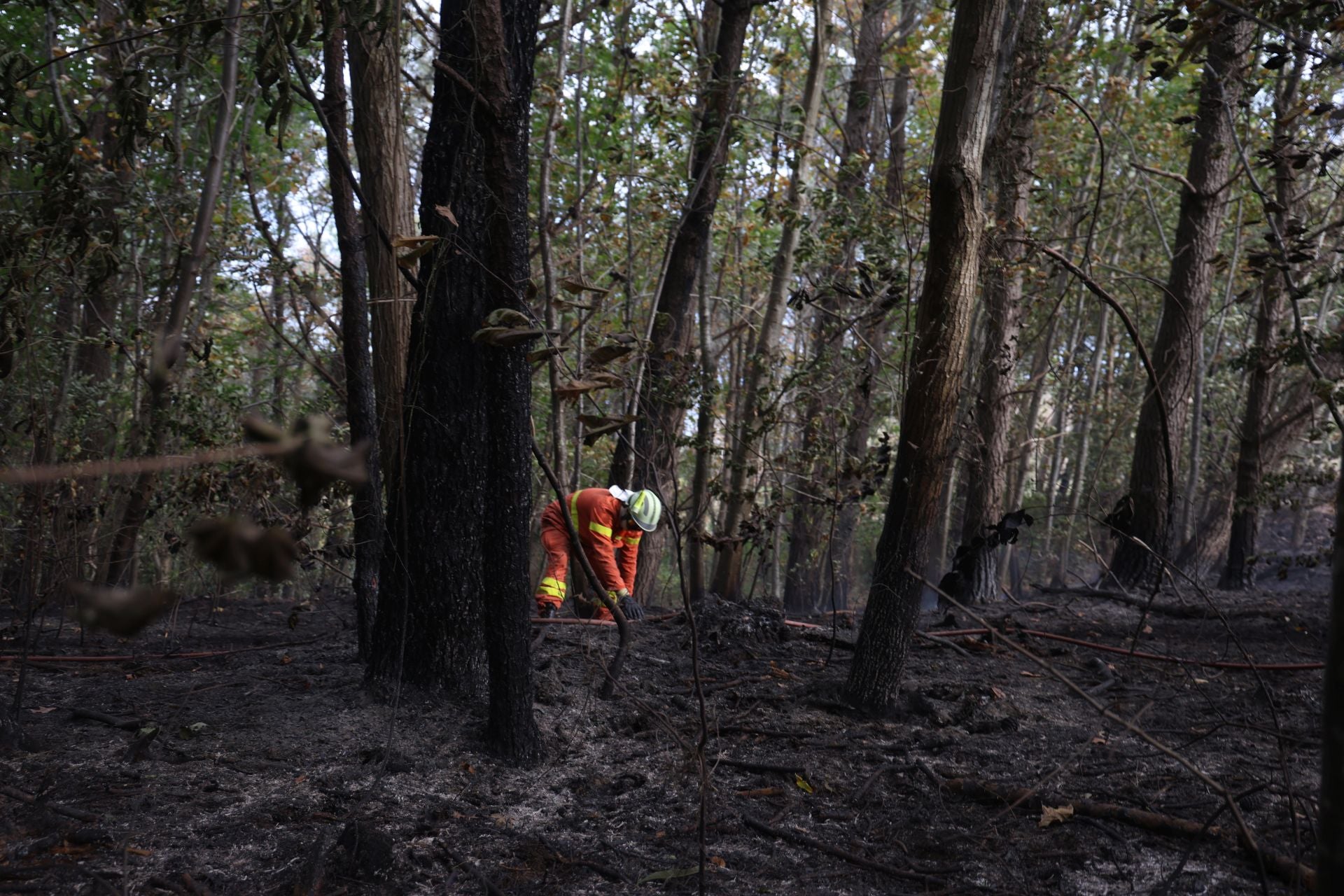 Incendio en el faro de Higuer