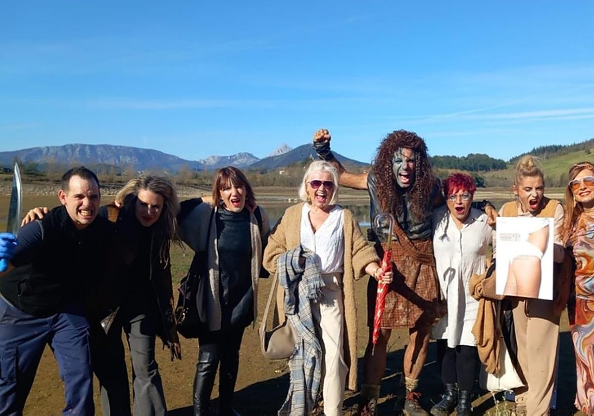 Grabación de un anterior spot navideño en Urkulu con Kepa Errasti.