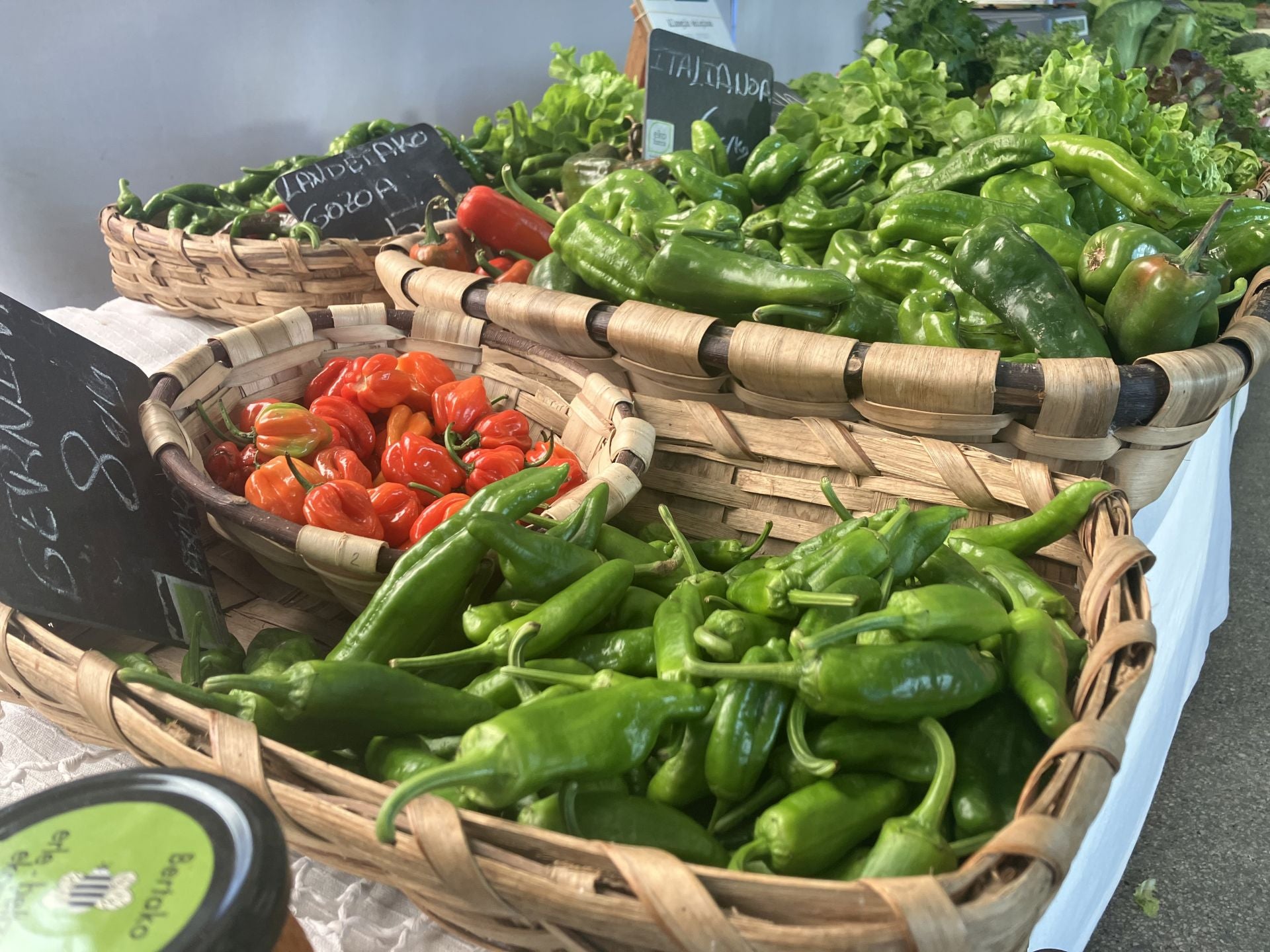 La combinación de pimientos de la mesa de Imaz.