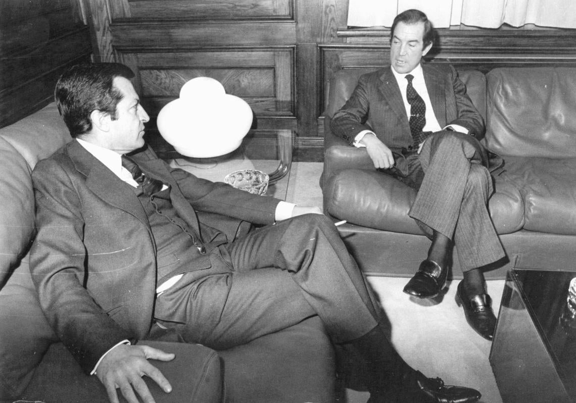 Suárez y Garaikoetxea, reunidos en Vitoria en 1981.