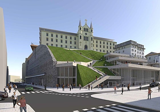 El centro comercial previsto en el encuentro de Easo con la cuesta de Aldapeta.