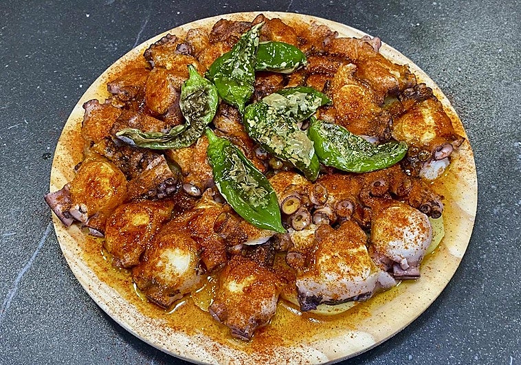 Receta de pulpo con patatas y pimientos