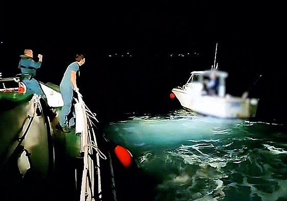 Momento de la operación de la Guardia Civil de Gipuzkoa.