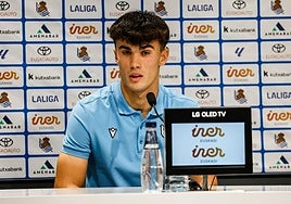 Carrera, este miércoles en la sala de prensa de Zubieta.