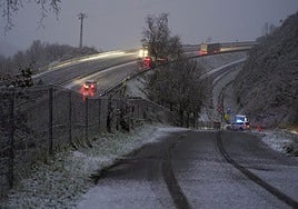 Nieve en Etzegarate este jueves