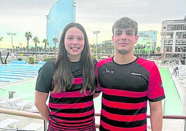 Paula e Iker Calvo representaron al club eibarrés en el Campeonato Nacional en Barcelona.