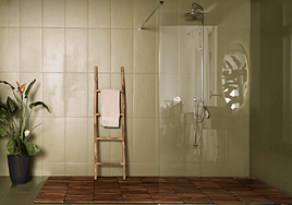 Mampara con cristal transparente