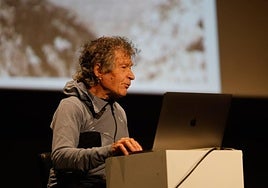 El alpinista Carlos Soria en la charla de la gala del pasado año.