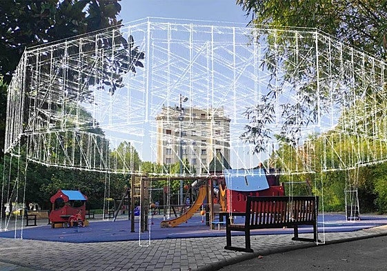 Aspecto que tendrá la nueva estructura que sujetará la cubierta del parque Araba.
