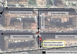 El tráfico que llegue desde Oriamendi no podrá digirse hacia trenbide.