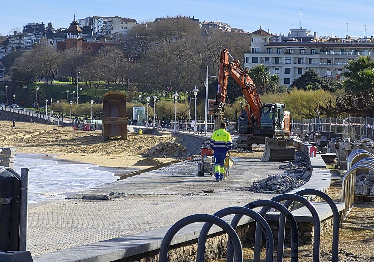 Las obras ya en marcha en Ondarreta.