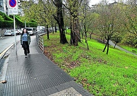 Denuncia Ángel: «En el paseo Beloka con el parque Basoerdi, zona muy próxima al colegio Aldapeta, la vía peatonal está sin rematar. Es neceseario que esa barandilla que cubre una parte del paseo se amplíe al resto de la acera. Además de ayuda para muchos peatones, sirve como protección para evitar posibles caídas al verde. No se entiende que no la hayan puesto ya, la verdad».