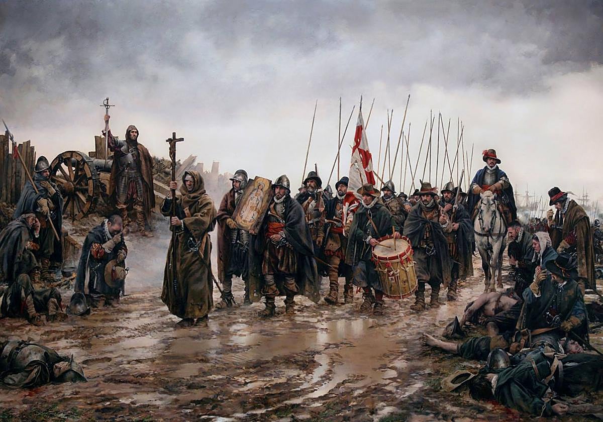 El milagro de Empel. Óleo de Augusto Ferrer-Dalmau (2015).
