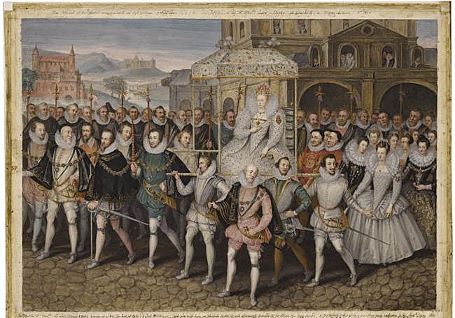 Procesión laica en Inglaterra en honor de la reina Isabel I.
