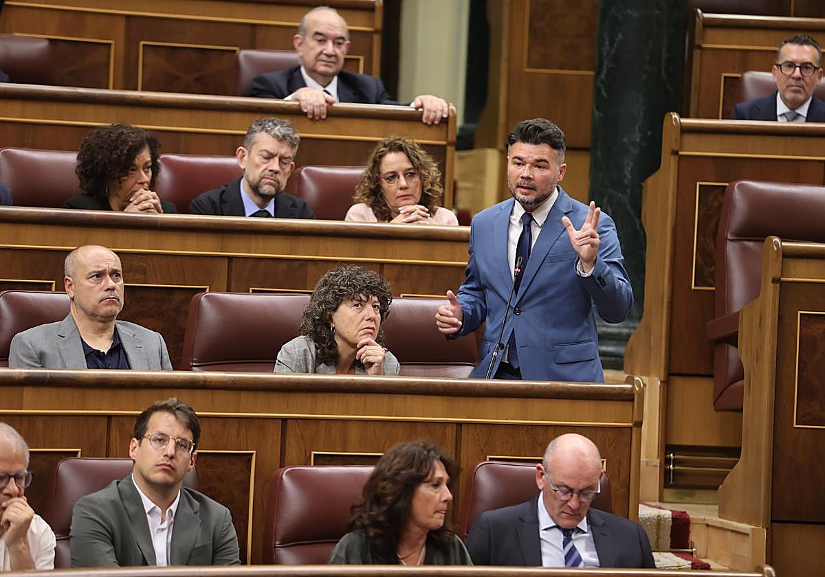 Gabriel Rufián, en una de sus intervenciones en el Congreso.