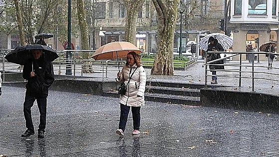Aviso amarillo por fuertes lluvias para esta tarde en Gipuzkoa