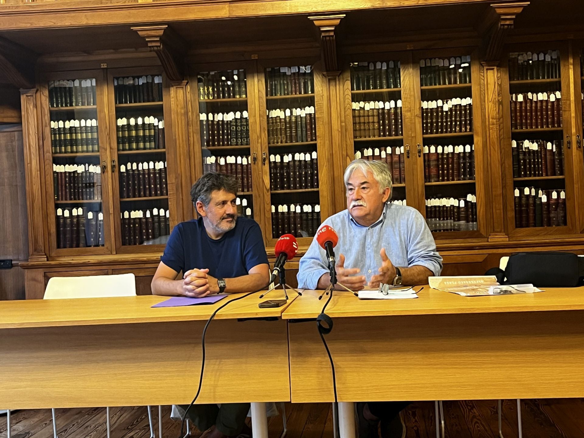 Arzalluz y Muniategi en la presentación de la feria, este jueves.