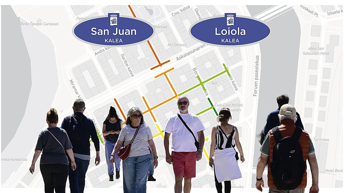 Las dos calles de Donostia con más tránsito de clientes para el comercio