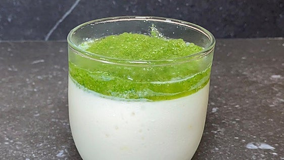Receta de crema de limón con granizado de mojito