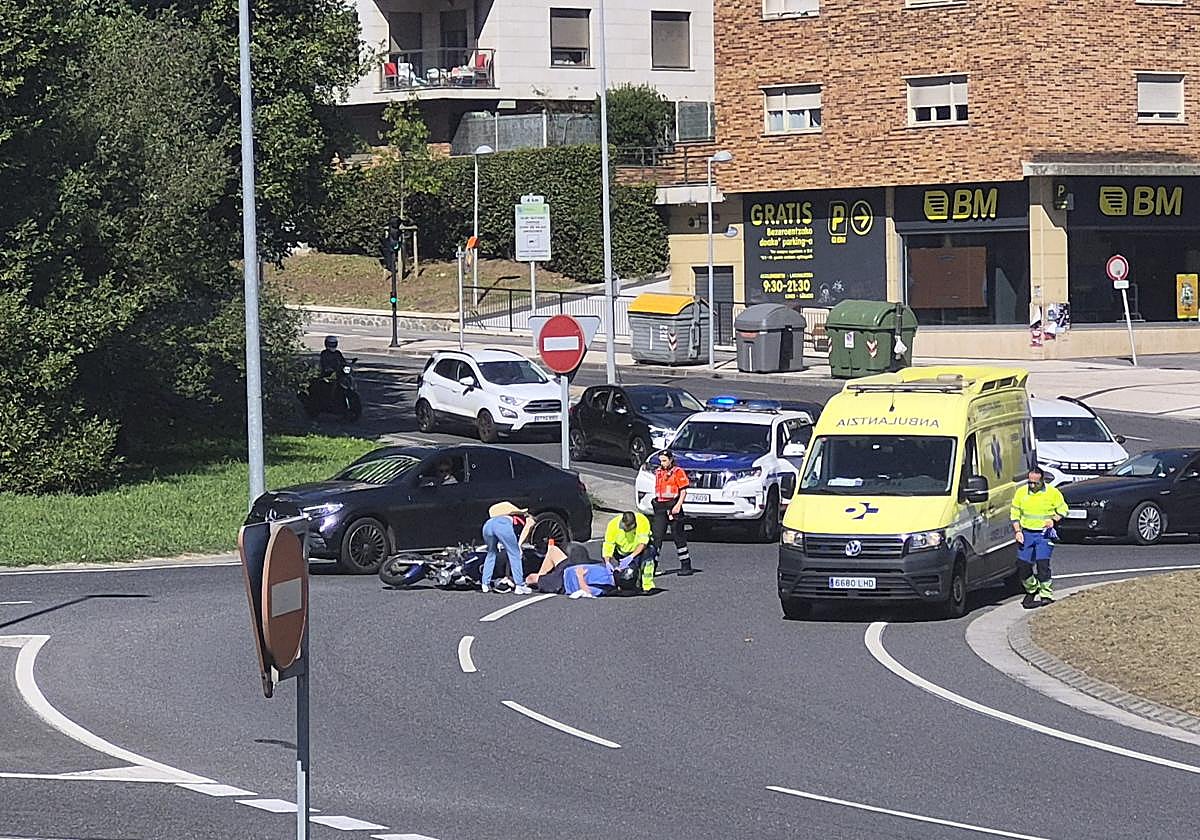 Herido un motorista en Trintxerpe
